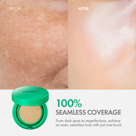 EASYDEW cushion texture close-up showing creamy, hydrating formula