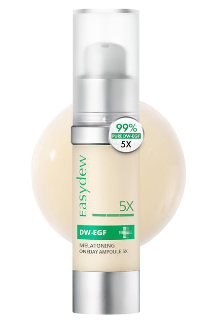 EASYDEW front bottle shows sleek packaging and targeted brightening