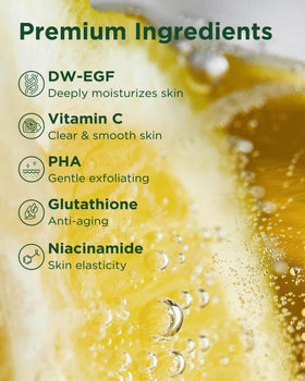 EASYDEW ingredient label highlighting DW-EGF and vitamin C complex