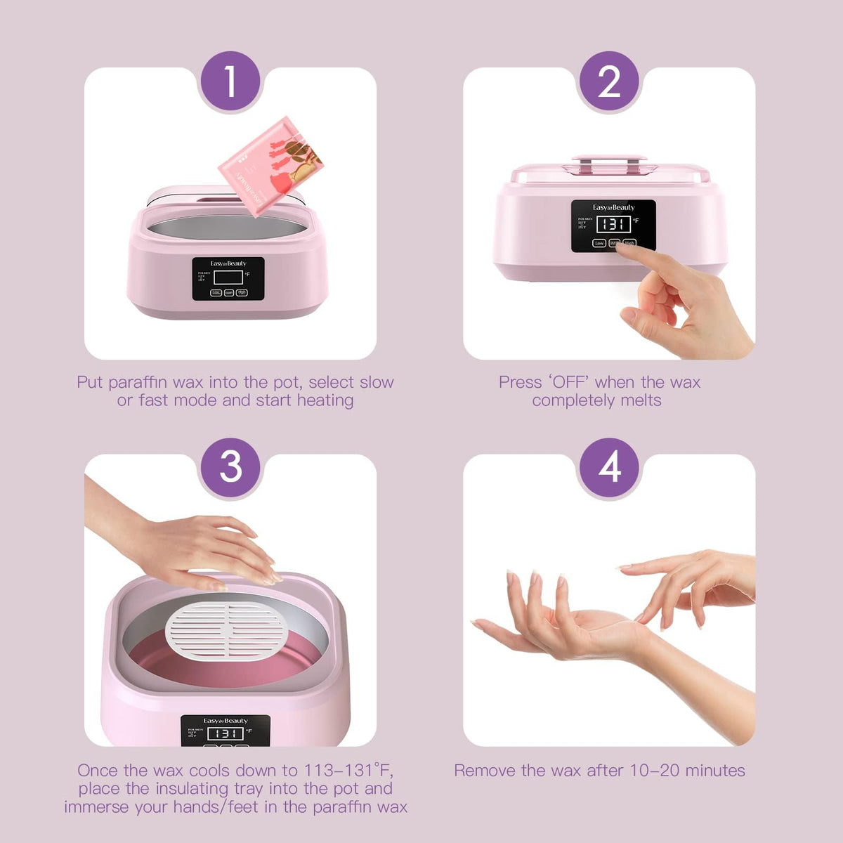EASYINBEAUTY rose wax packs with gloves and foot covers ready-to-use convenience benefit