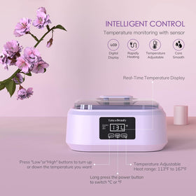 EASYINBEAUTY touchscreen close-up with readable temperature for easy control benefit