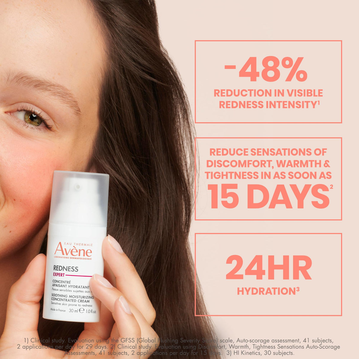 Eau Thermale Avène cream in palm to show scale and easy application for sensitive skin