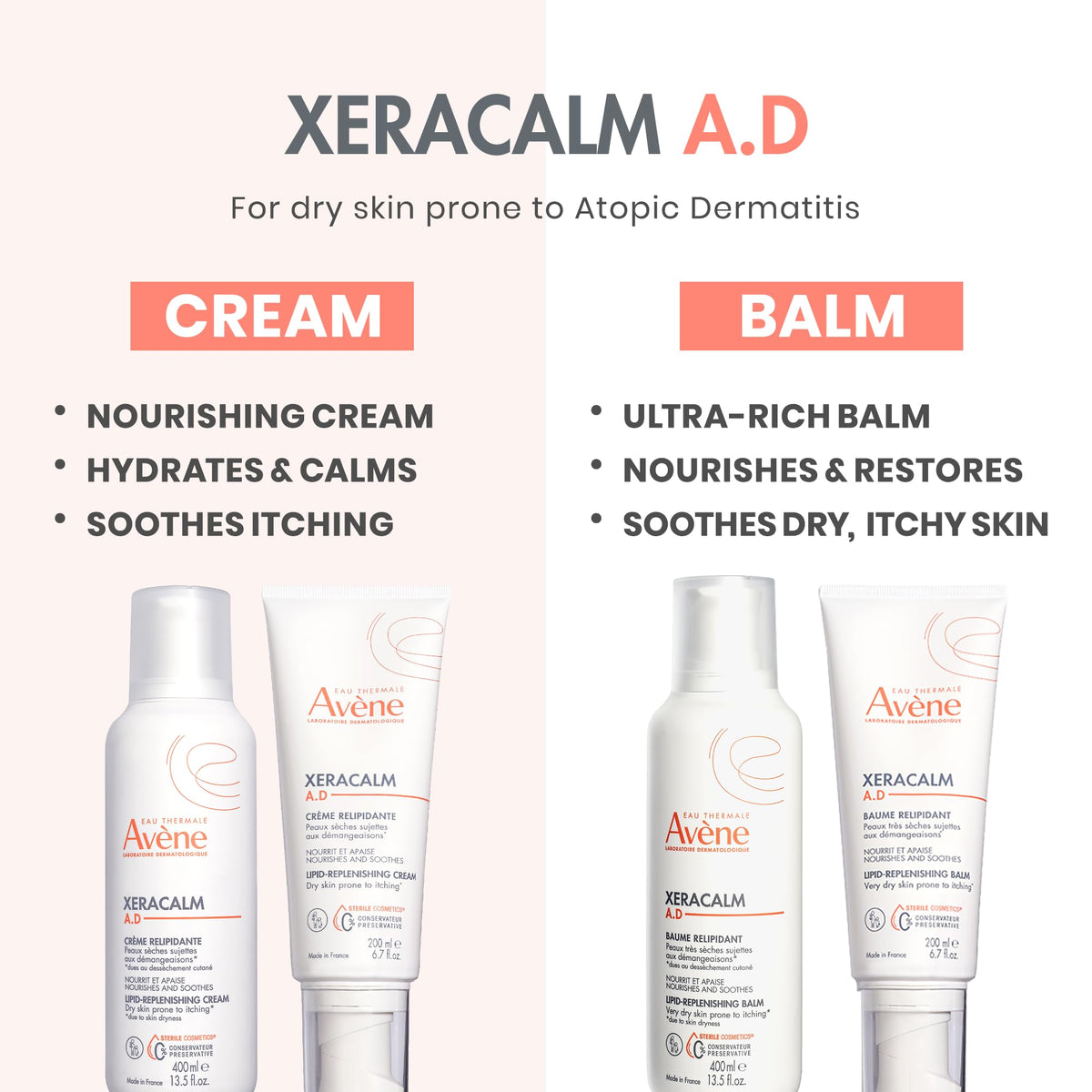 Eau Thermale Avène balm being applied on arm to demonstrate calming effect