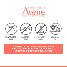 Eau Thermale Avène label close-up showing formulation and claims