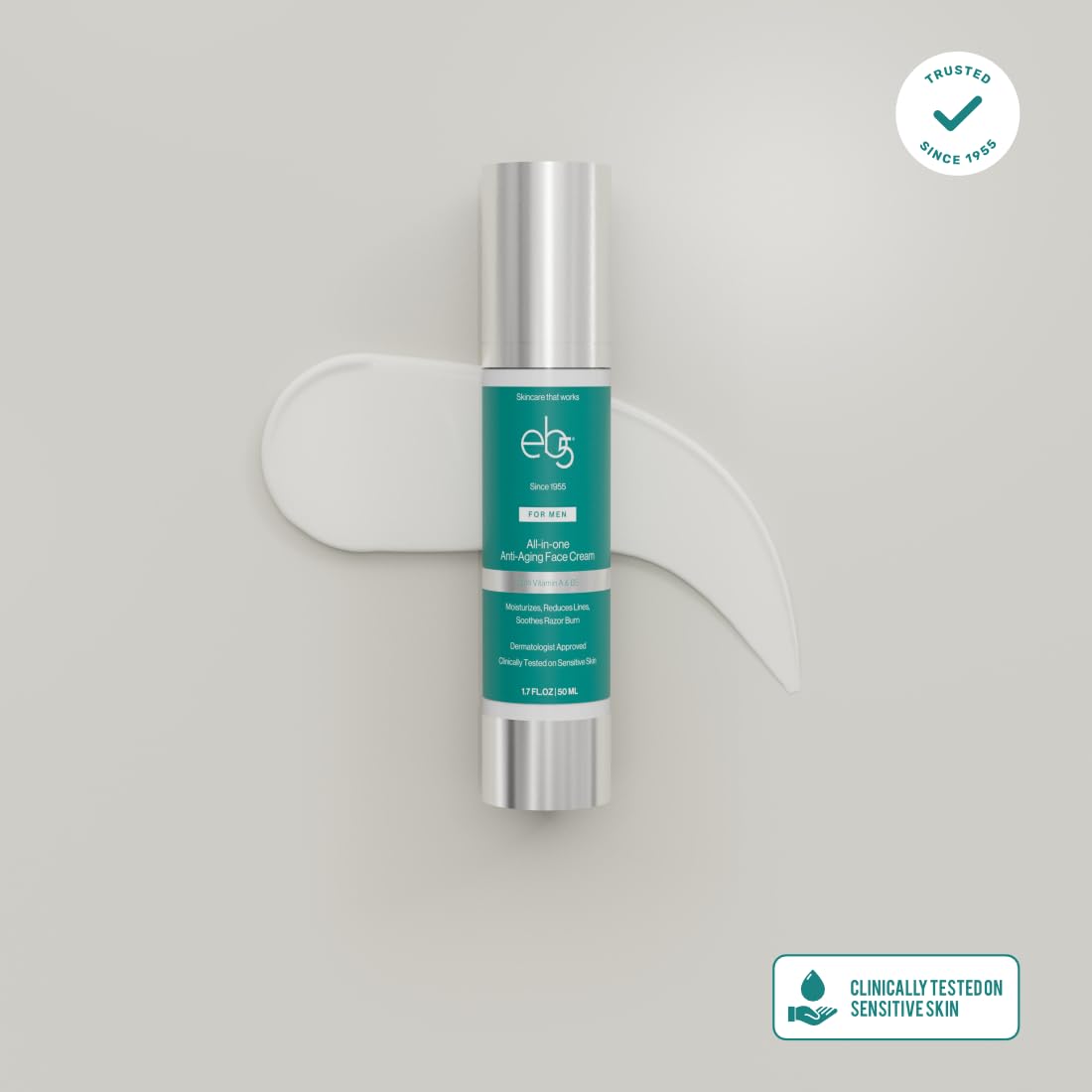 eb5 applied aftershave demo illustrating soothing of razor irritation