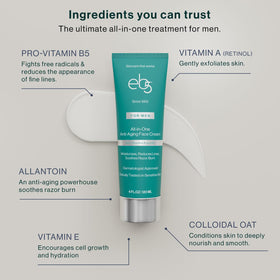 eb5 label close-up showing key ingredients for anti-aging benefit