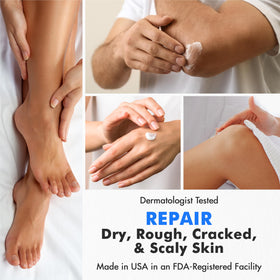 Ebanel applied to heel highlighting softening and callus care