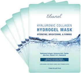 Ebanel front packaging showing hydrogel collagen mask benefits
