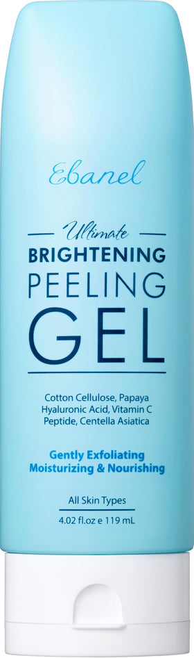 Ebanel front packaging showing tube and product name, clear benefit of gentle exfoliation