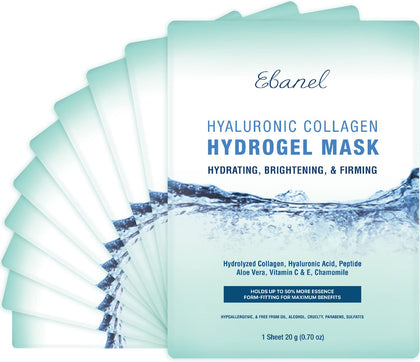 Ebanel front packaging showing 10-pack and benefits for hydrated skin