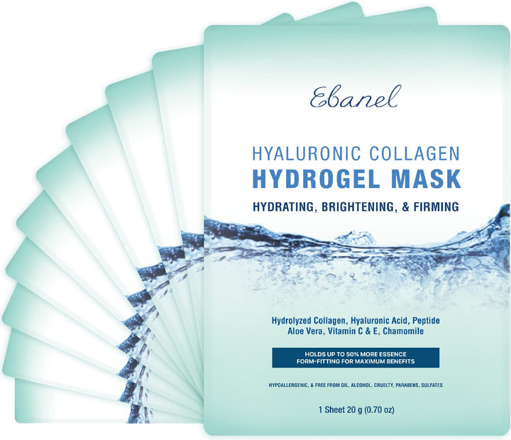 Ebanel front packaging showing 10-pack and benefits for hydrated skin