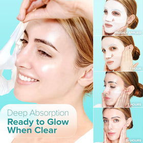 Ebanel mask applied on model illustrating snug fit and improved absorption benefit