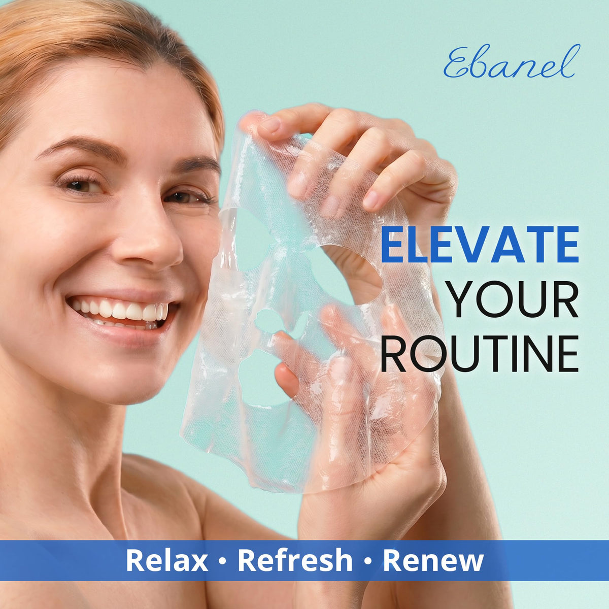 Ebanel mask with aloe and chamomile showing soothing ingredients