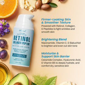 Ebanel ingredient arrangement highlighting peptides collagen and hyaluronic benefits