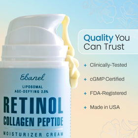 Ebanel jar beside ruler showing 3.5 oz size and travel-friendly benefit