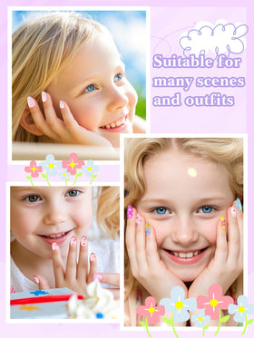 EBANKU nails being applied with glue, quick secure hold for kids