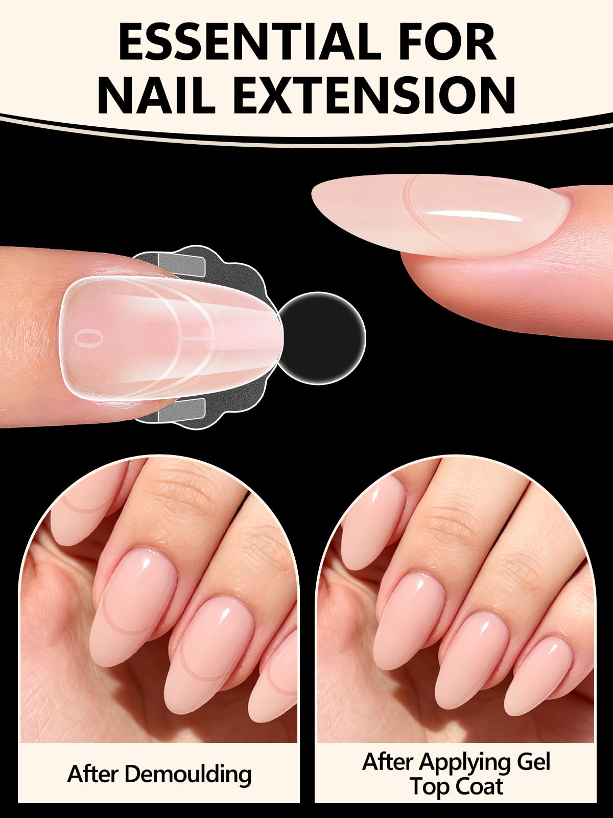 EBANKU before and after short almond set showing consistent shape benefit