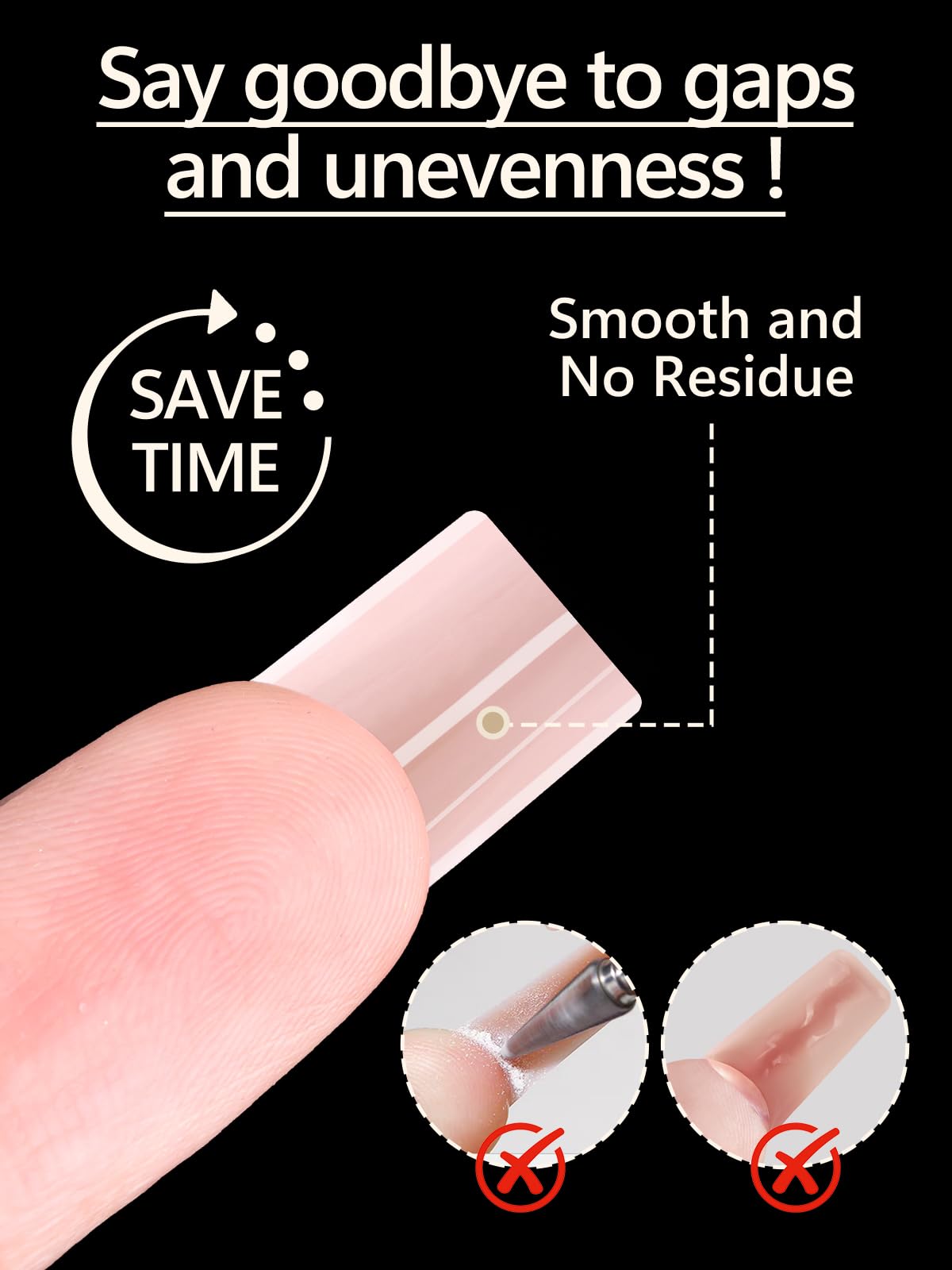 EBANKU dual forms on a natural nail demonstrating time-saving application