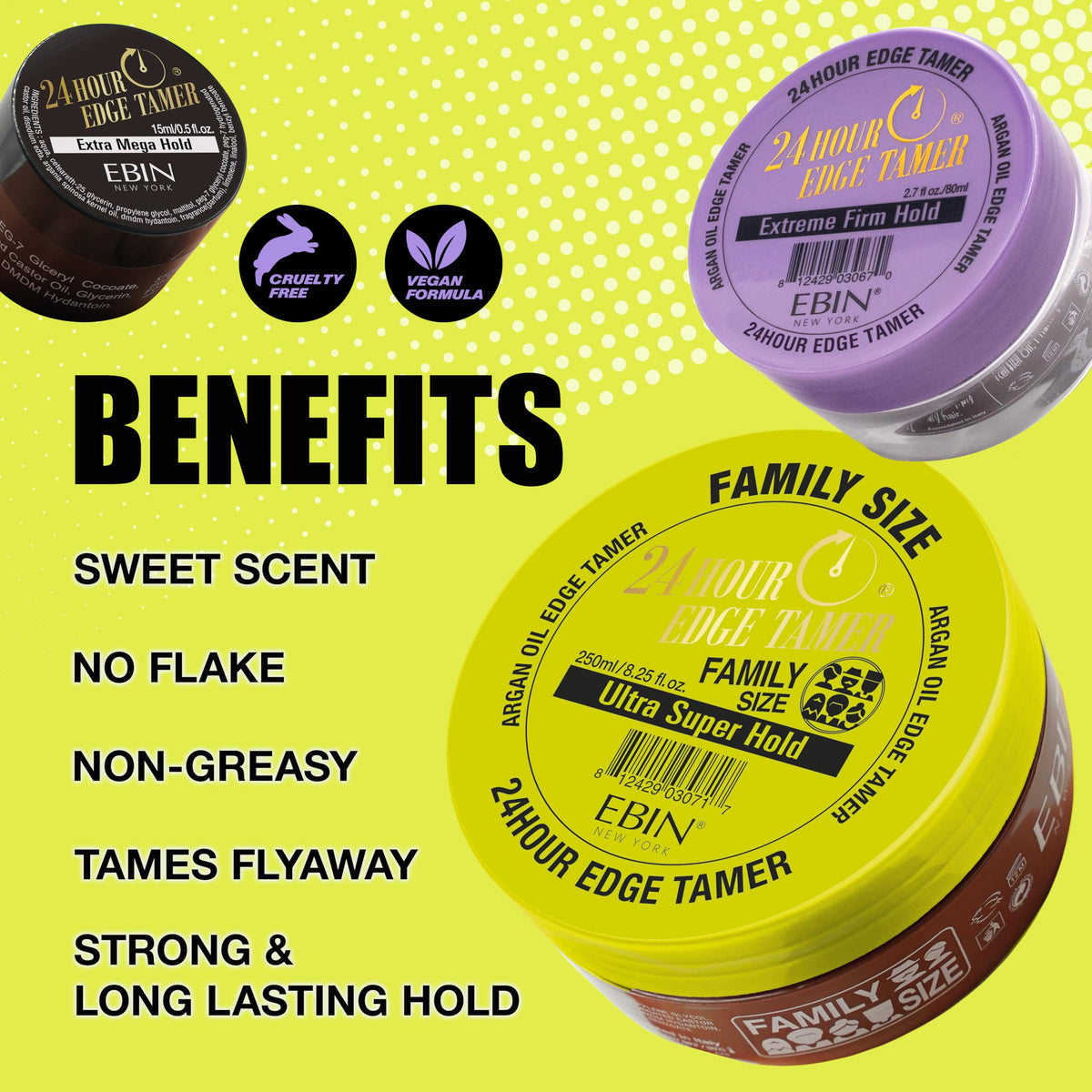 EBIN NEW YORK applying edge tamer with brush to lay baby hairs for polished hold benefit