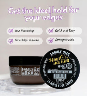 EBIN NEW YORK used with edge brush to create polished baby hairs