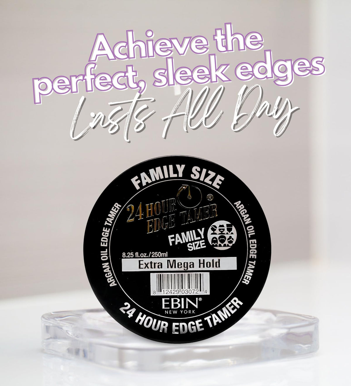 EBIN NEW YORK styled model demonstrating sleek edge control
