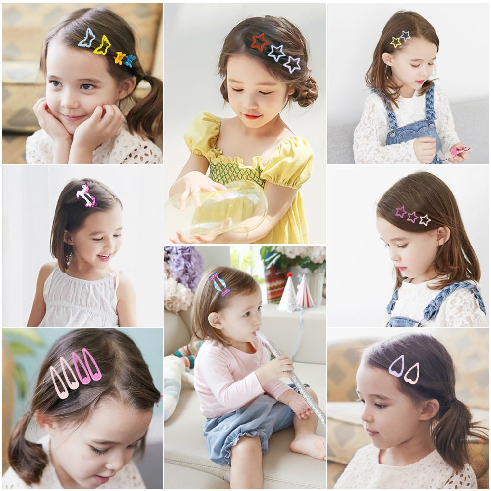 ECADY clips secured in child's hair demonstrating secure hold and gentle fit