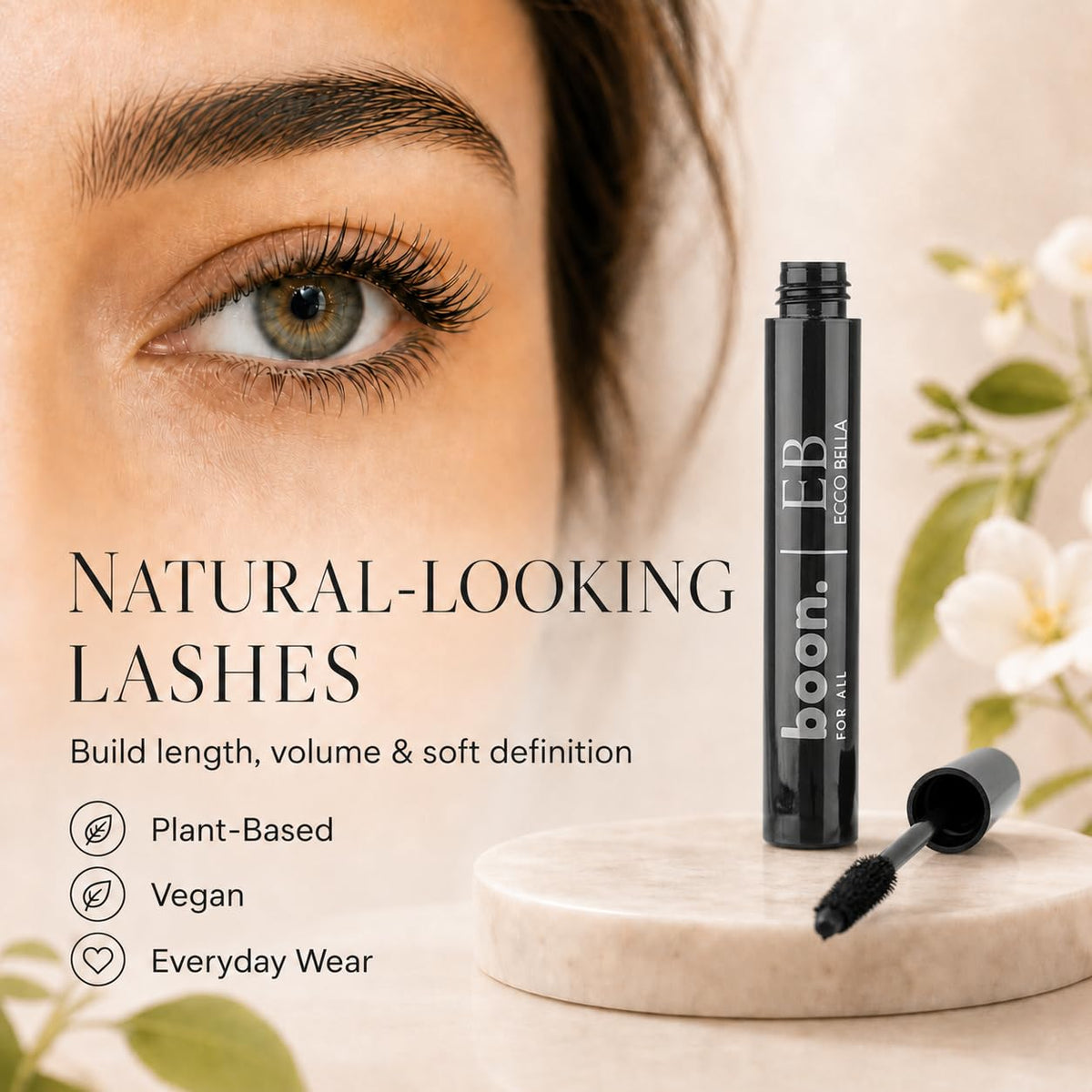 Ecco Bella open wand brush displaying bristle design for clump-free separation