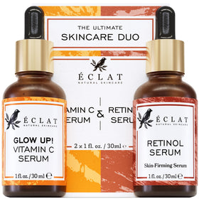 Eclat Skincare front packaging showing two-serum set for brightening benefits
