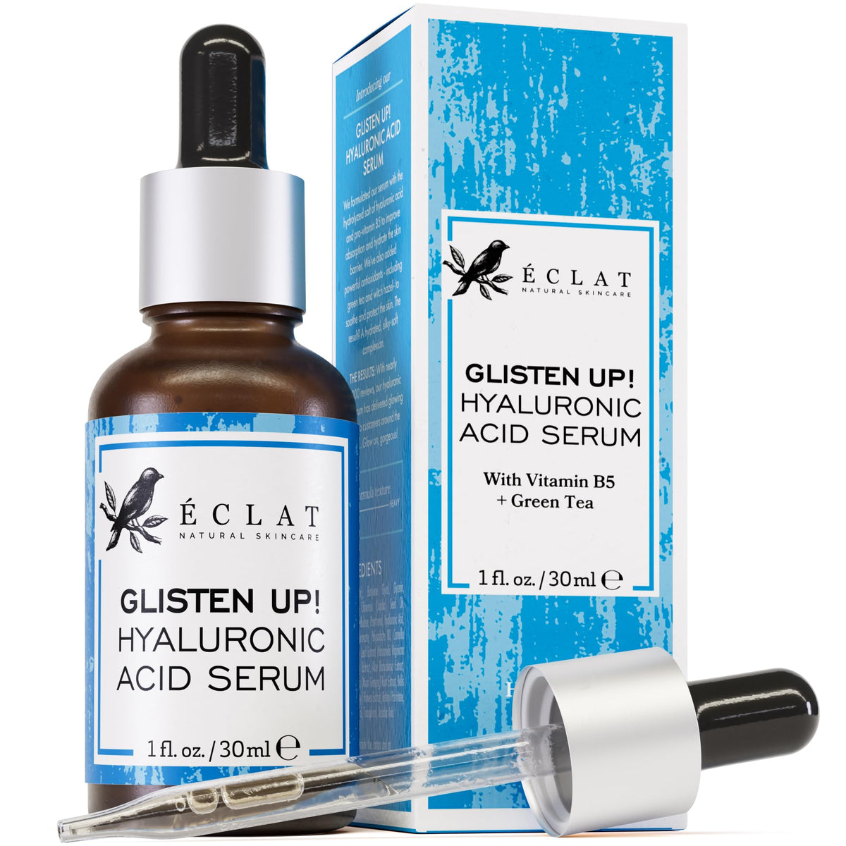 Eclat Skincare front bottle showing clean packaging and quick hydration benefit