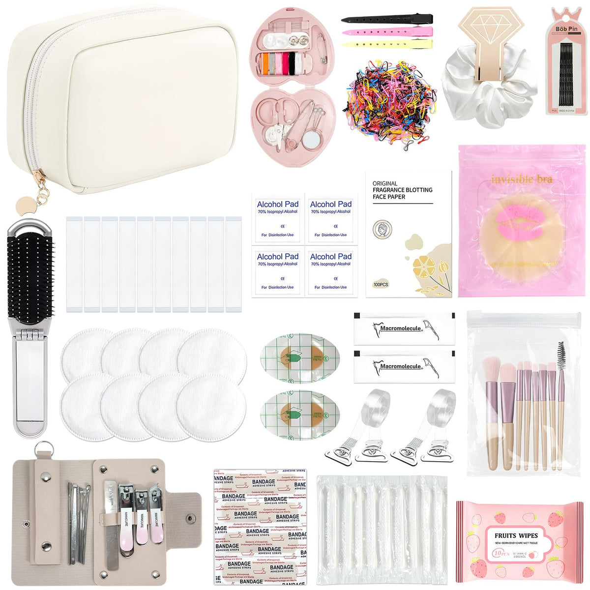 Eclatbox front view of compact bridal makeup bag showing portable organization benefit