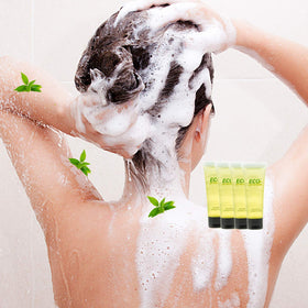ECO Amenities bottle close-up texture highlighting gentle formula