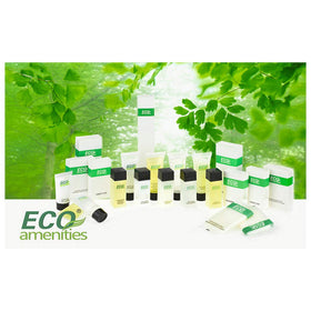 ECO amenities tube inside a travel bag illustrating TSA-friendly size and secure transport