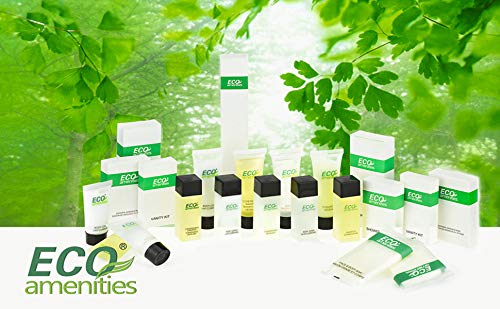 ECO amenities tube inside travel pouch demonstrating portability benefit