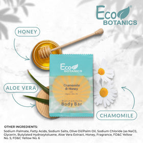 Eco Botanics bars staged in a hotel bathroom demonstrating polished guest-ready appearance benefit