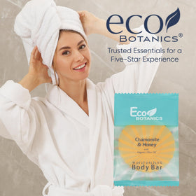 Eco Botanics aloe and olive oil ingredient display conveying moisturizing skin-care benefit