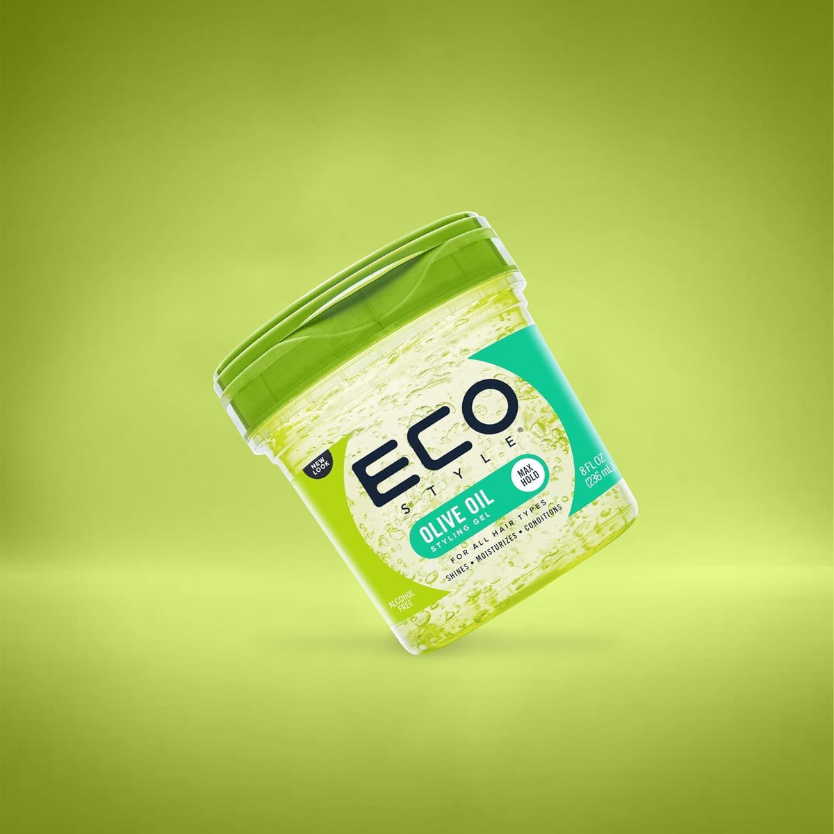 Eco Style gel on fingers ready to apply for controlled styling