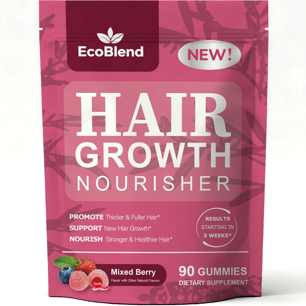 EcoBlend front packaging showing bottle and mixed berry label for easy recognition