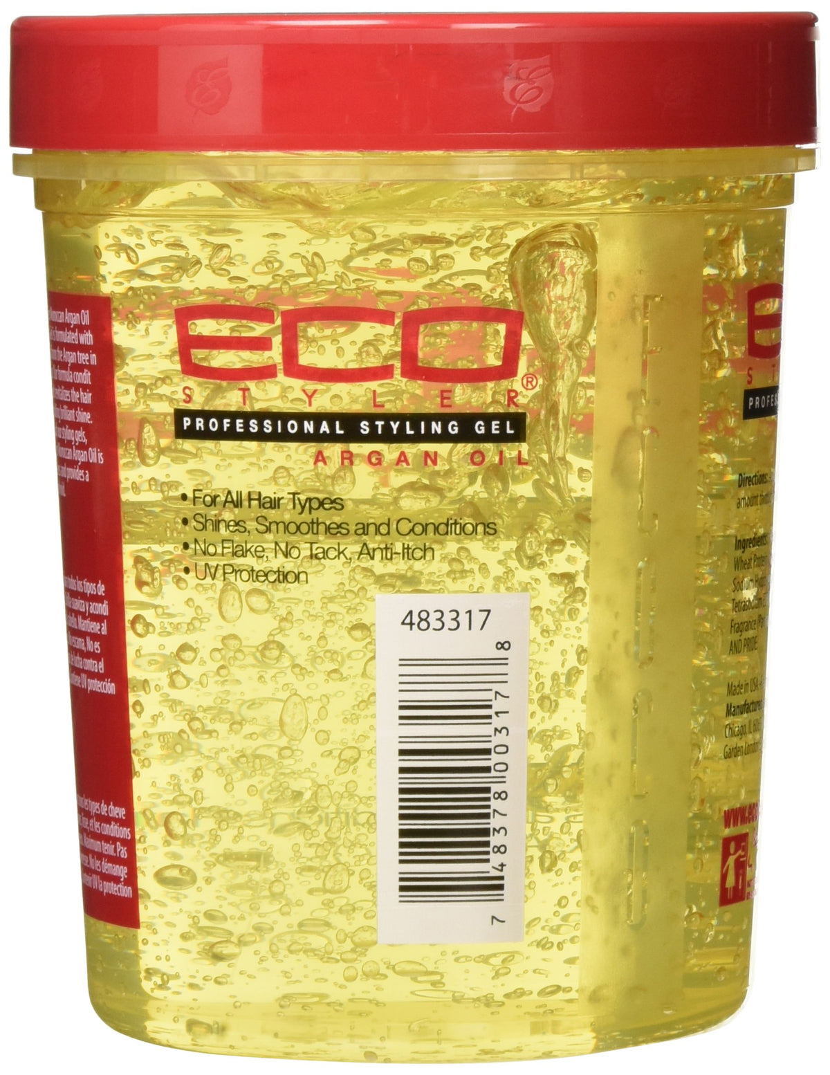 ECOCO texture close-up of clear gel highlighting argan oil moisture