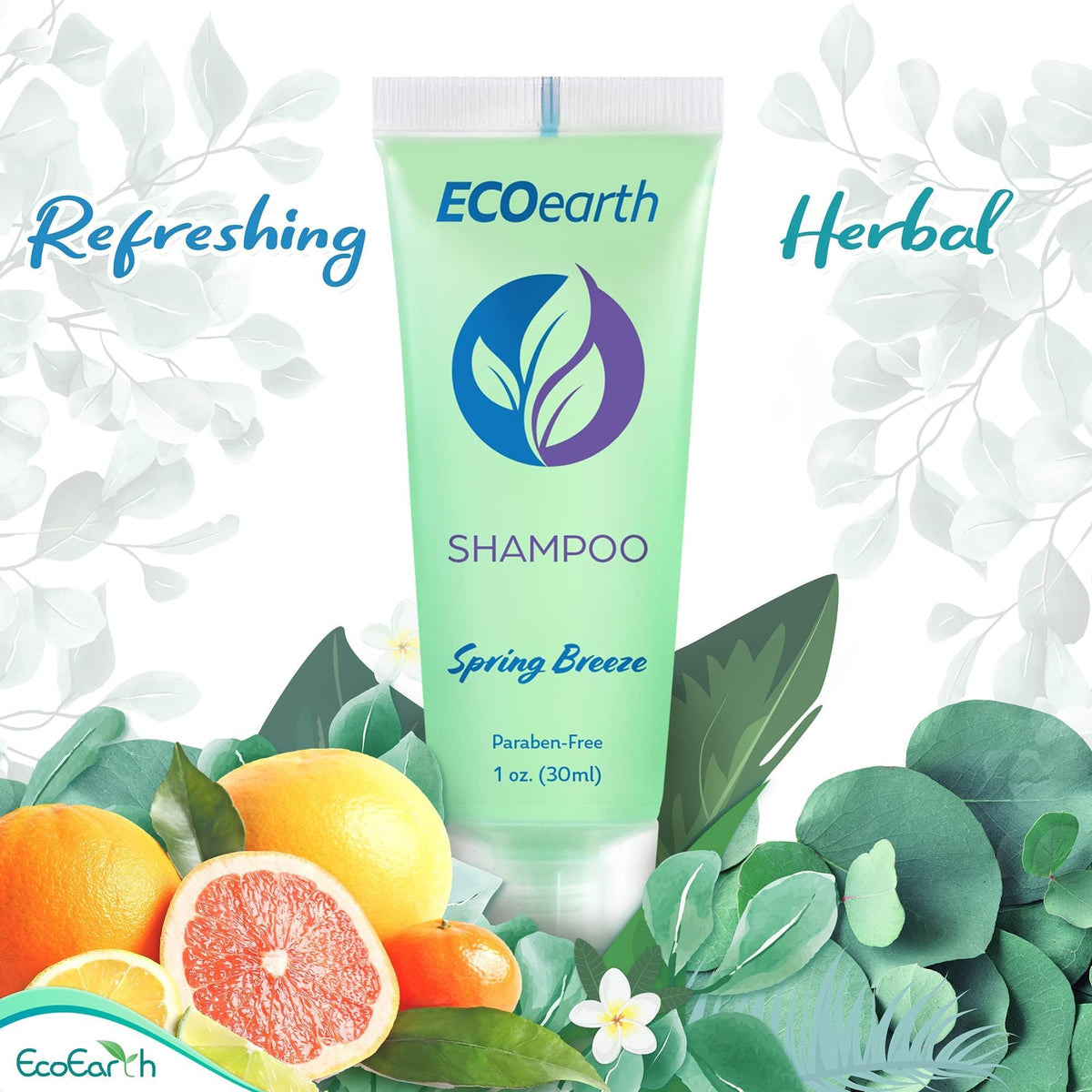 EcoEarth bottles arranged in a guest bathroom setting creating a welcoming hospitality experience