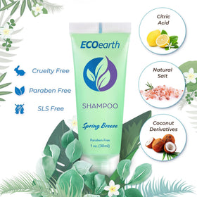 EcoEarth bottle close-up label highlighting ingredients and leak-proof cap for reliable use