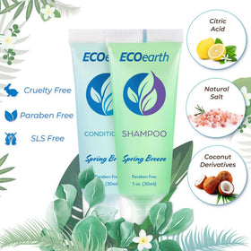 EcoEarth close-up label highlighting ingredients and benefit of cleaner formulation