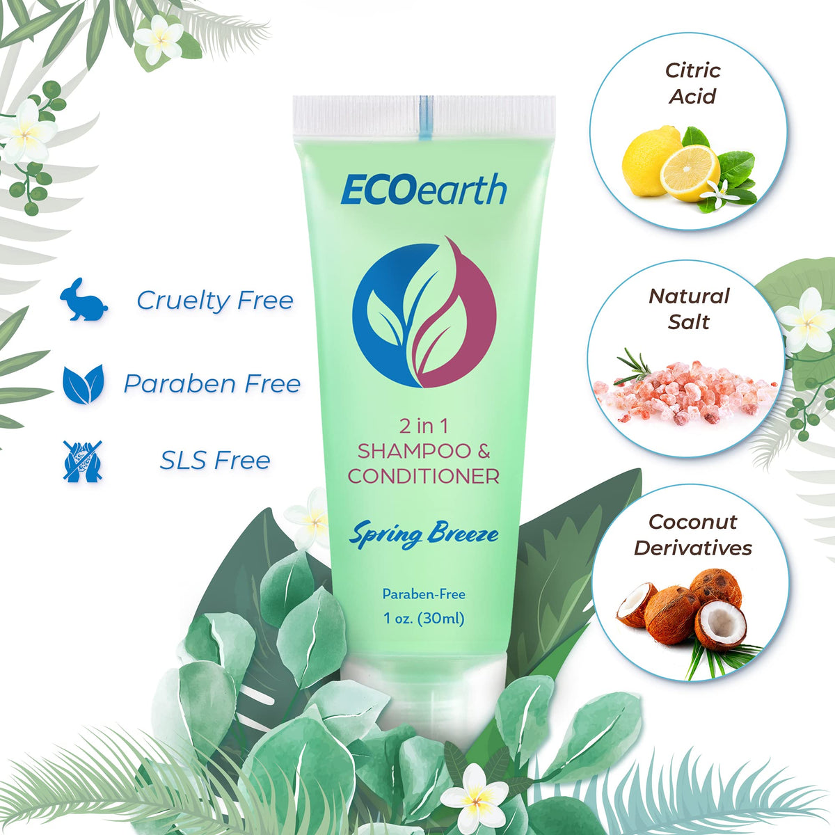 ecoearth close-up of label and ingredient highlights for guest safety