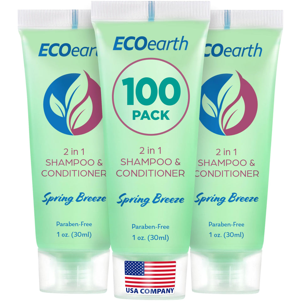ecoearth front packaging showing Spring Breeze label and bulk 100-pack benefit