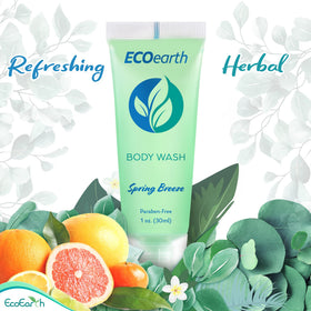 EcoEarth bottle on hotel sink demonstrating guest-ready presentation