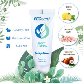 EcoEarth lotion texture close-up highlighting smooth hydrating formula