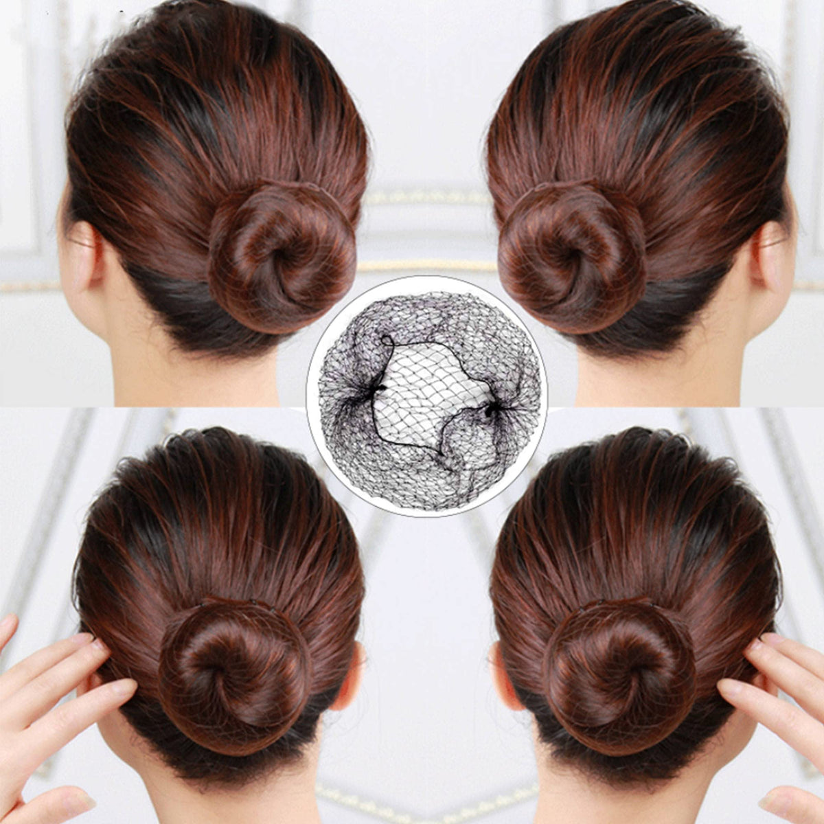 Ecojunmi hairnet worn by a restaurant worker showing hygienic hair containment