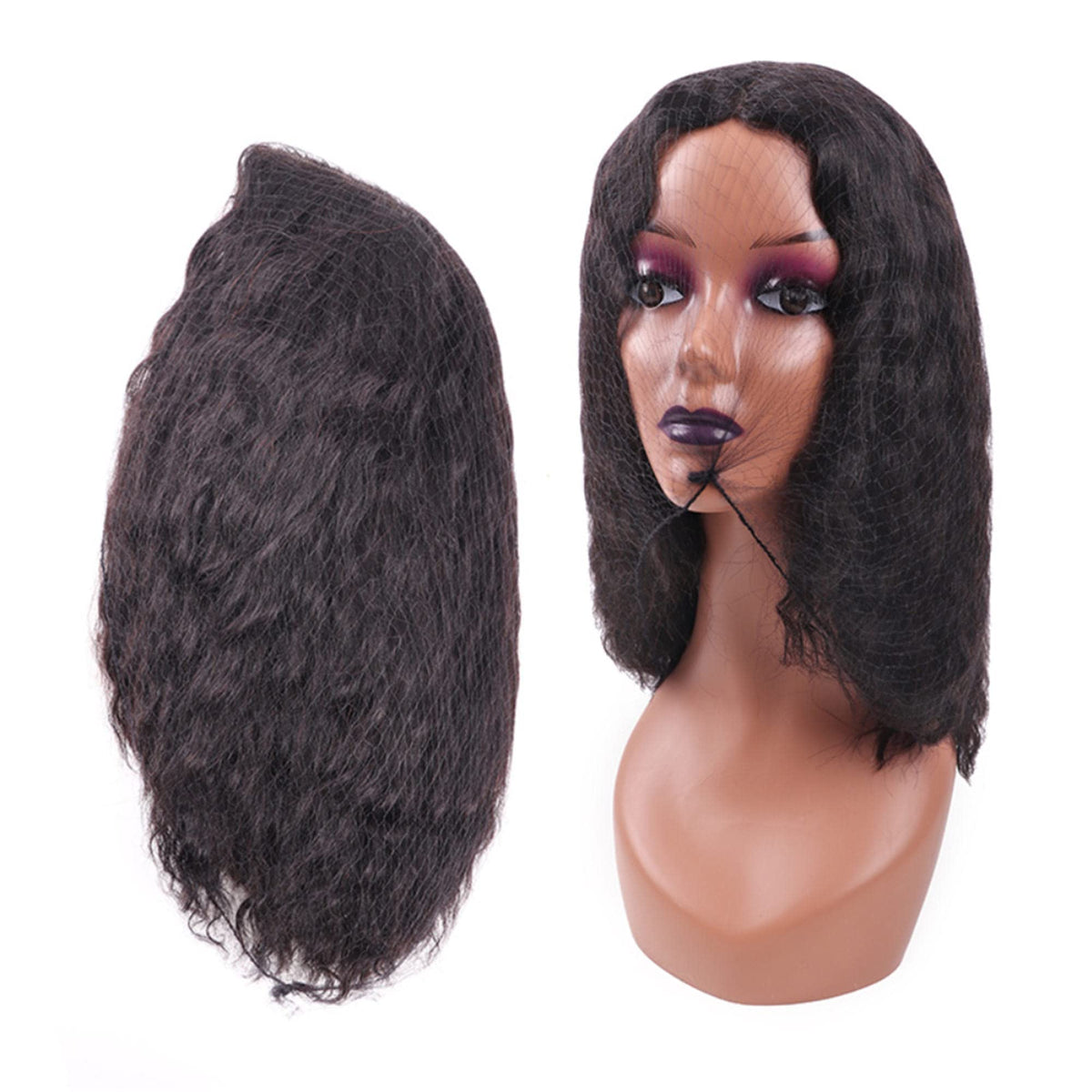 Ecojunmi hairnet used under a wig showing discreet coverage and smooth finish