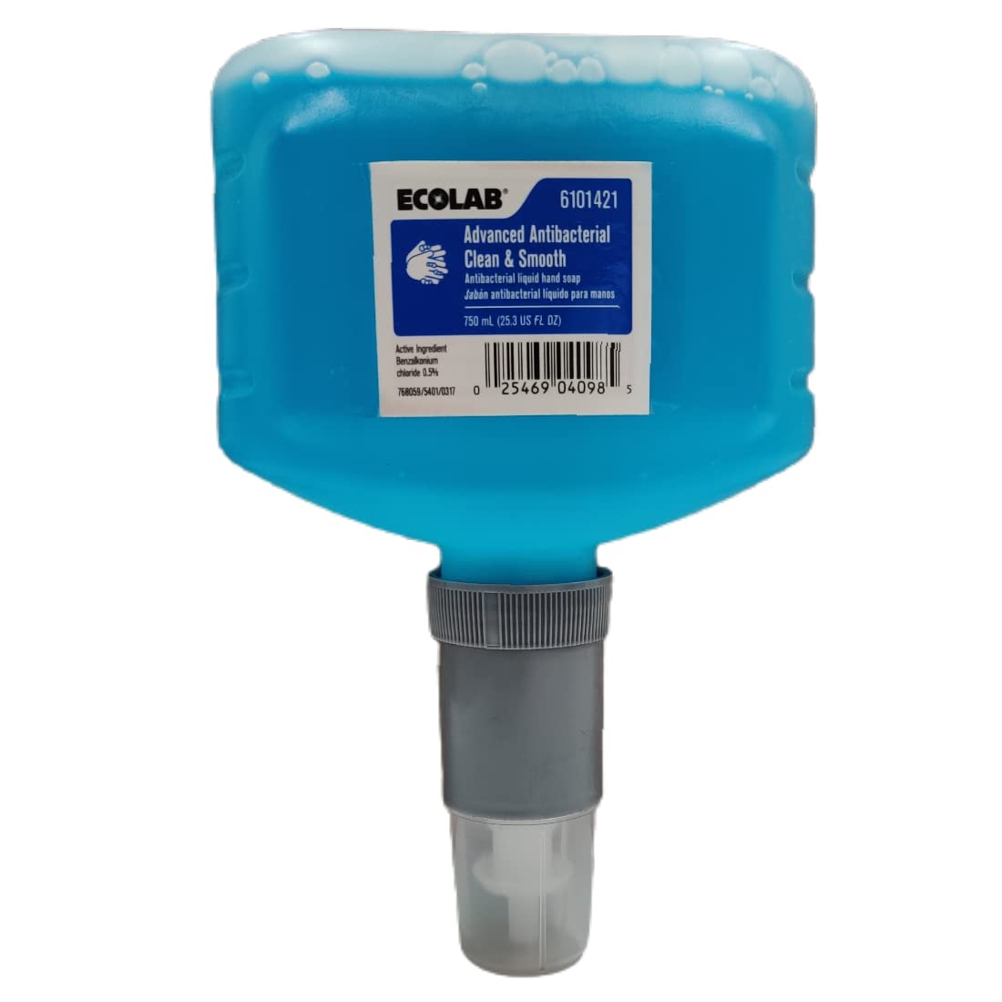 Ecolab front packaging showing 750 ml bottle and clear labeling for hygiene