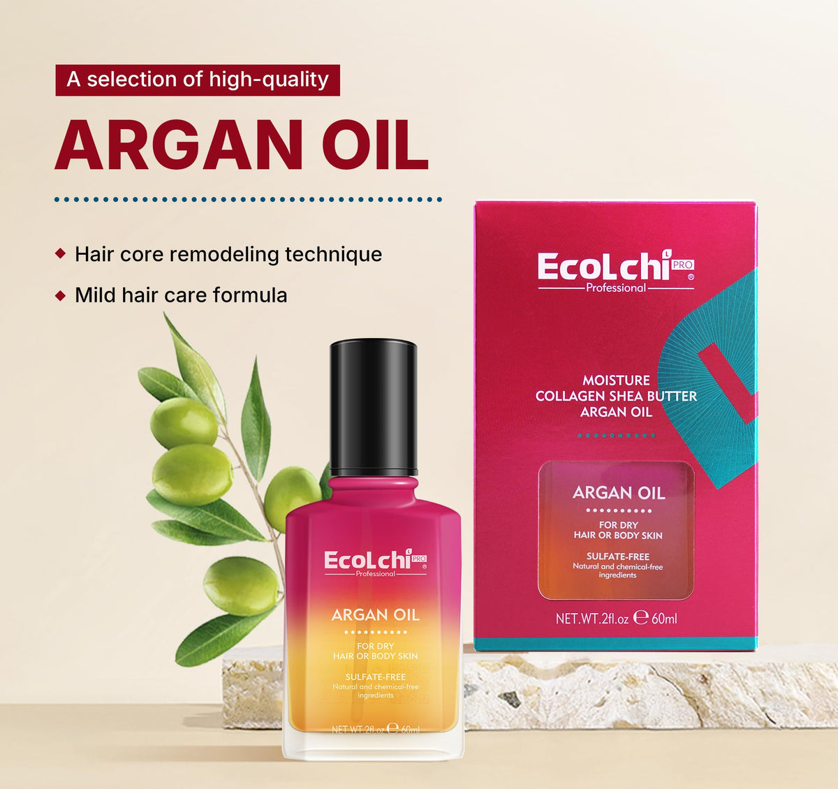 ECOLCHIPRO close-up oil texture highlighting smooth, non-greasy finish