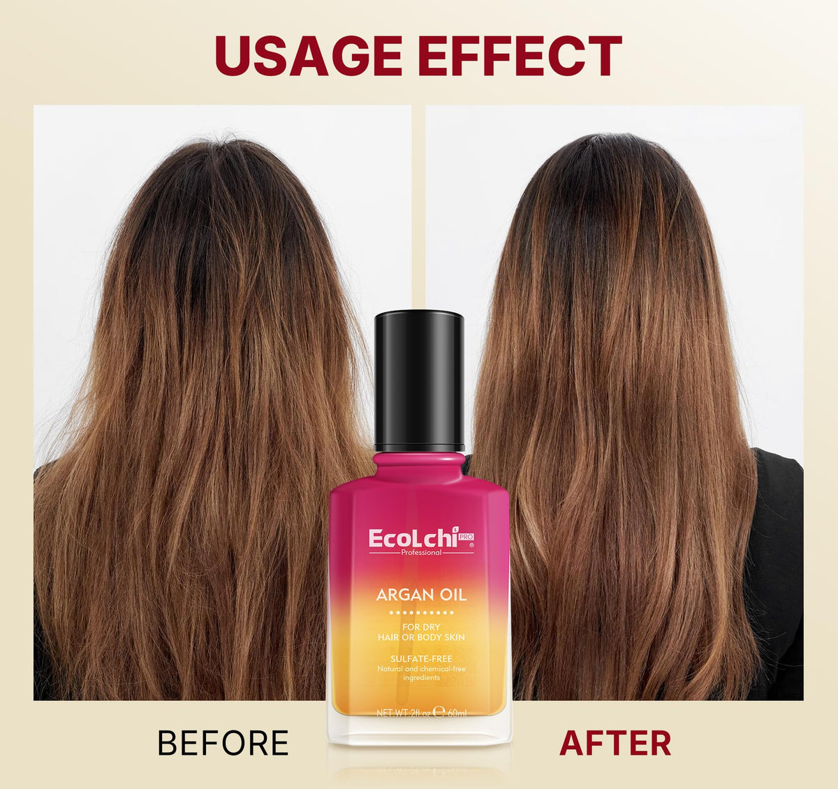 ECOLCHIPRO label detail showing ingredient list and paraben-free benefit